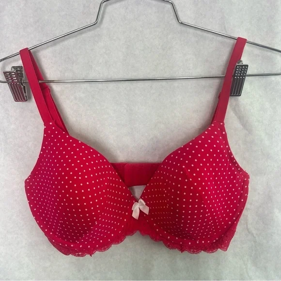 5/$25 Adore Me Bra 34D polka dot pink - Picture 1 of 4